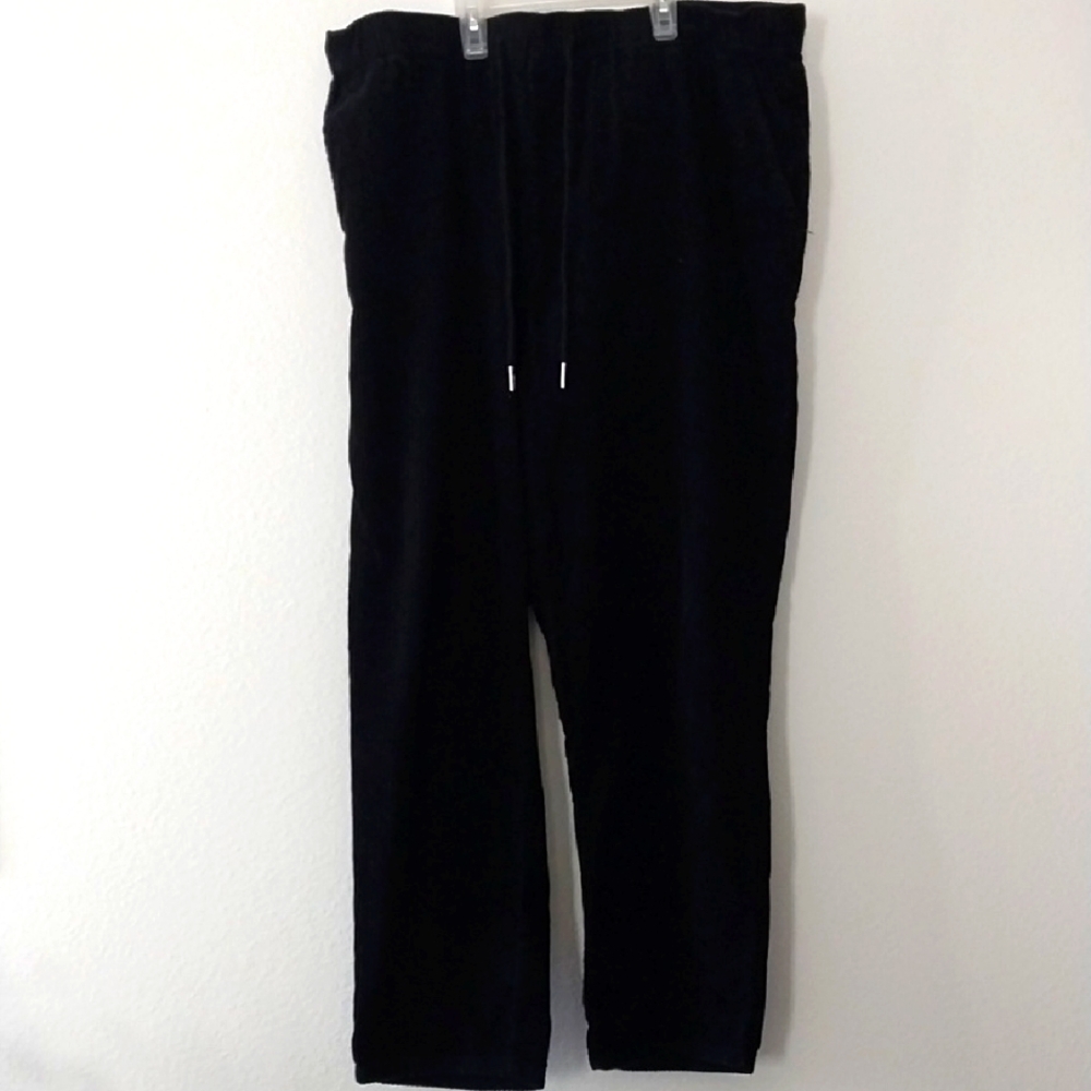 Asos Women's Classox Black Courdoroy Elaztic Waistband Pants Size 3XL